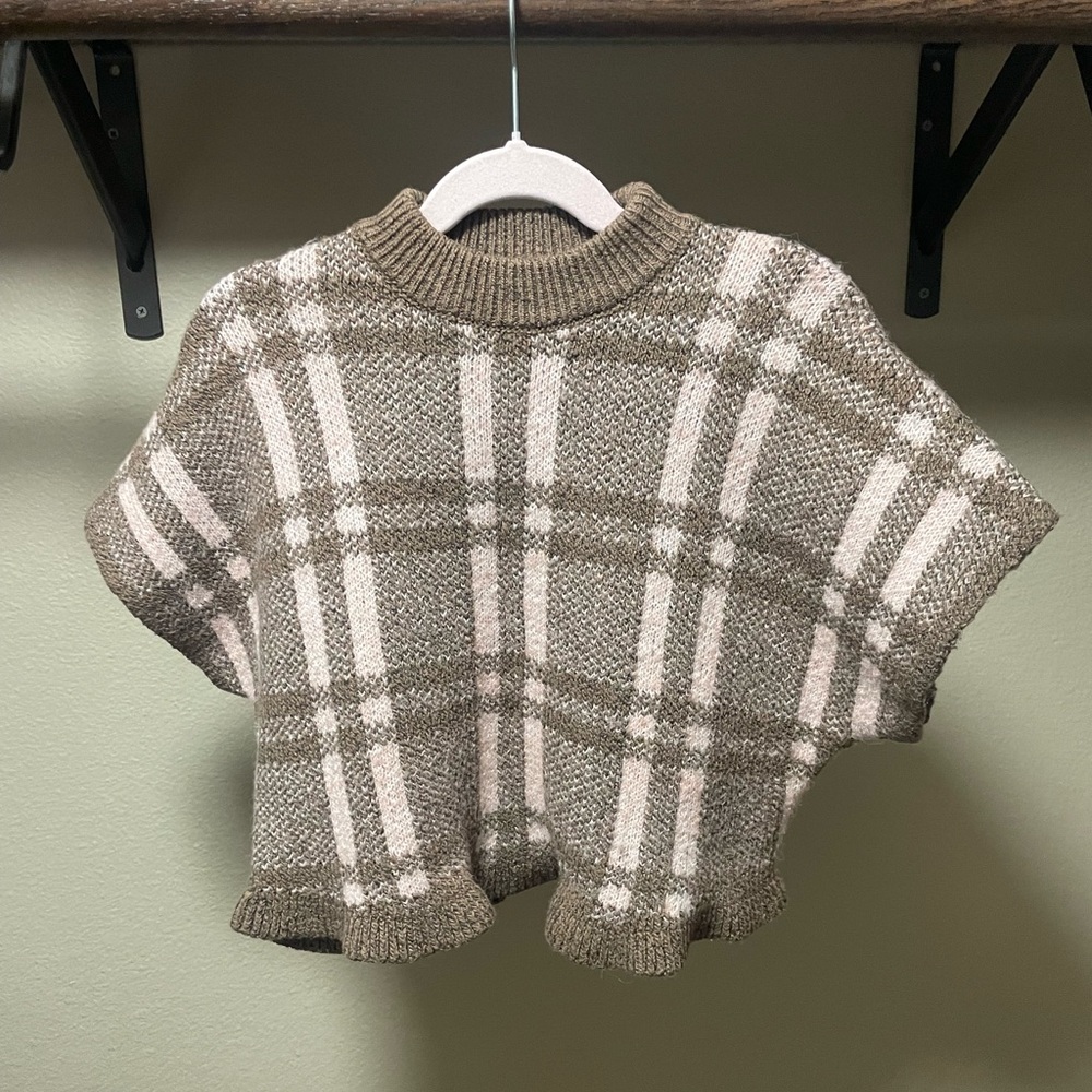 Zara Poncho - Pink and Brown - 2T Never Worn
